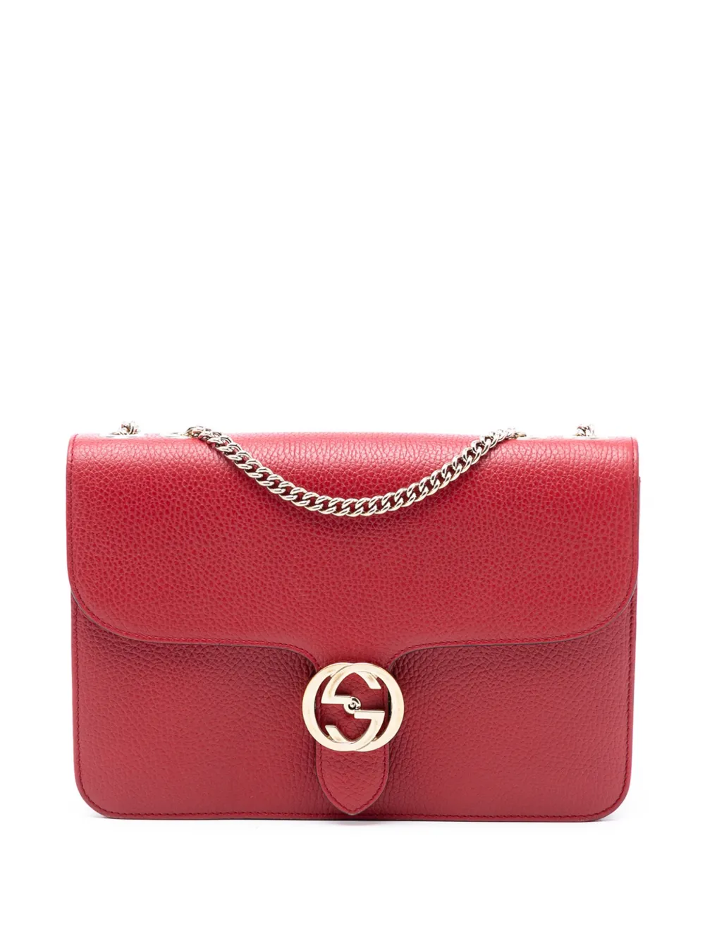 Gucci Pre-Owned 2016-2025 Medium Dollar Calfskin Interlocking G crossbody bag - Rosso