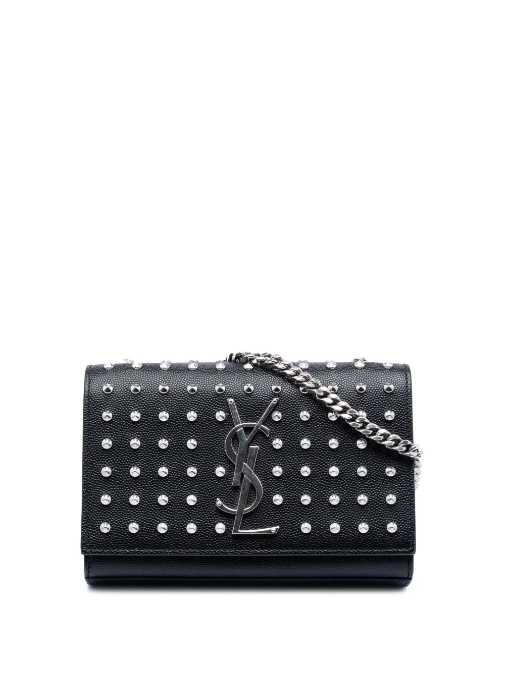 Saint Laurent Pre-Owned 2014 Mini Grain De Poudre Studded Kate shoulder bag - Nero