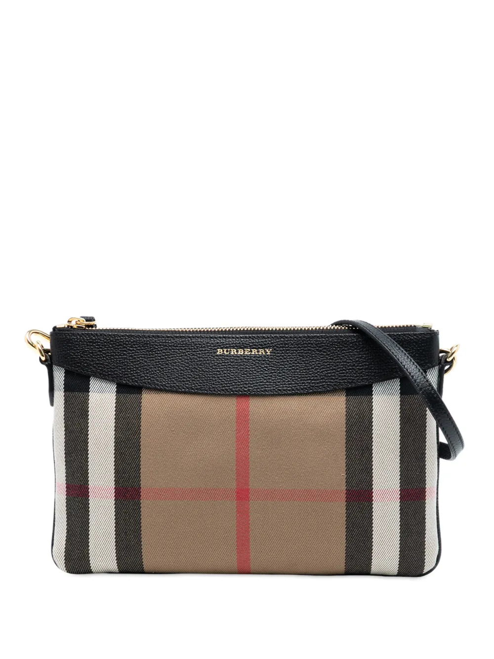 Burberry Pre-Owned 2000-2017 Mega Check Canvas Derby Peyton crossbody bag - Marrone