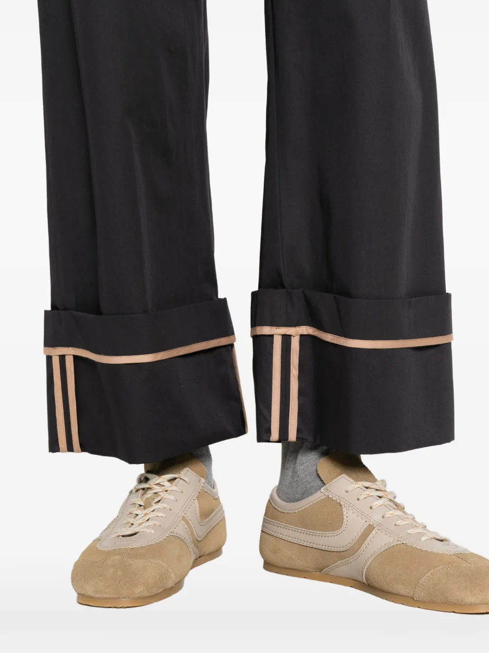 Herno Pantalon met cuffs Blauw