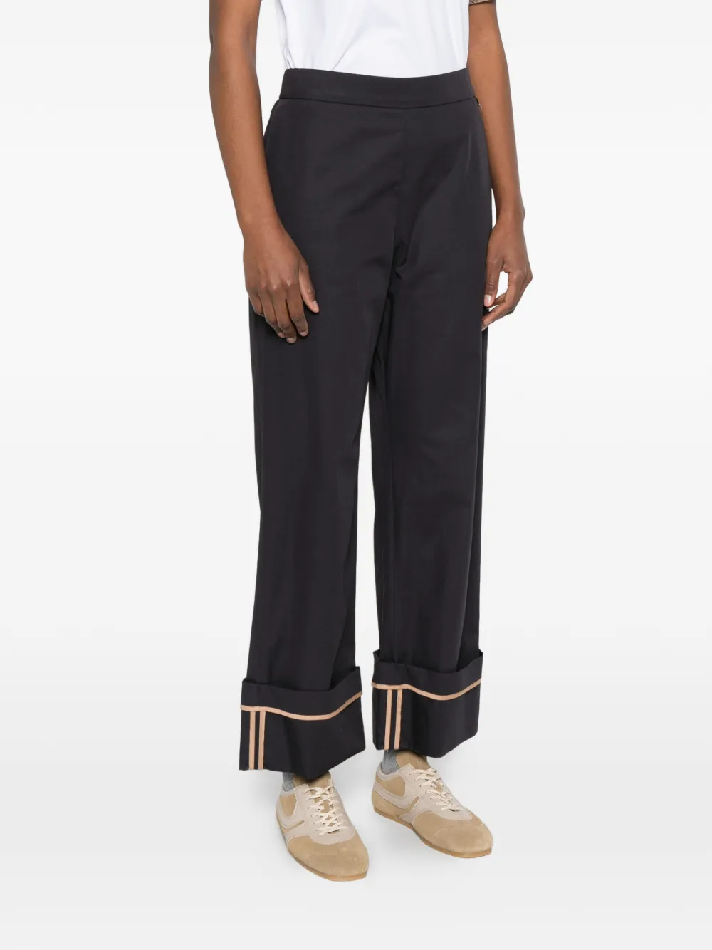 Herno Pantalon met cuffs Blauw