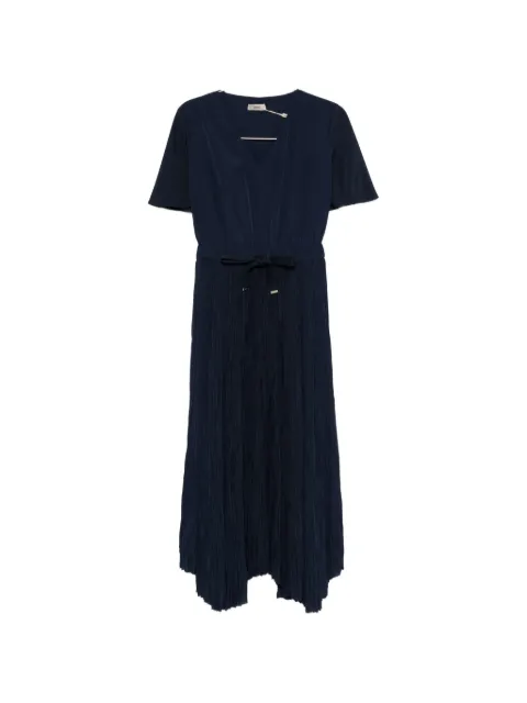 Herno pleated V-neck dress