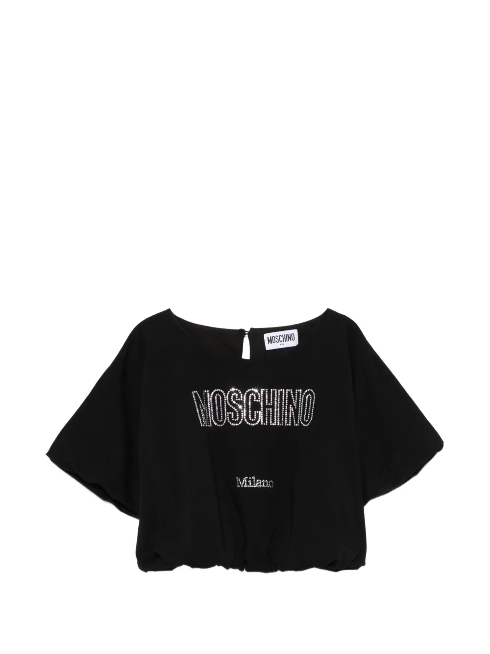 Moschino Kids logo-embellishment top - Nero