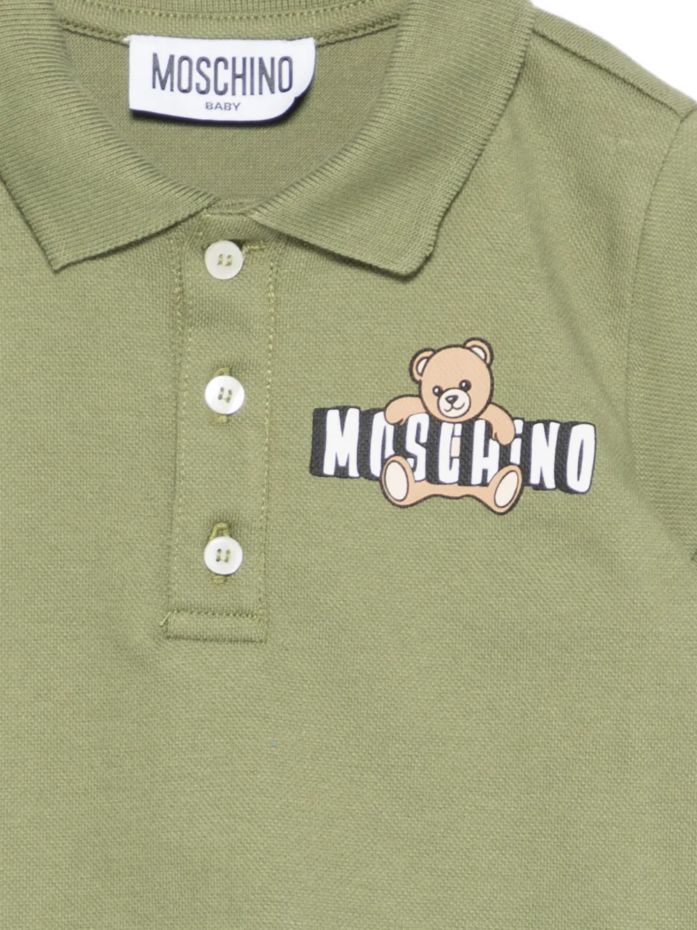 Moschino Kids Poloshirt met logoprint Groen
