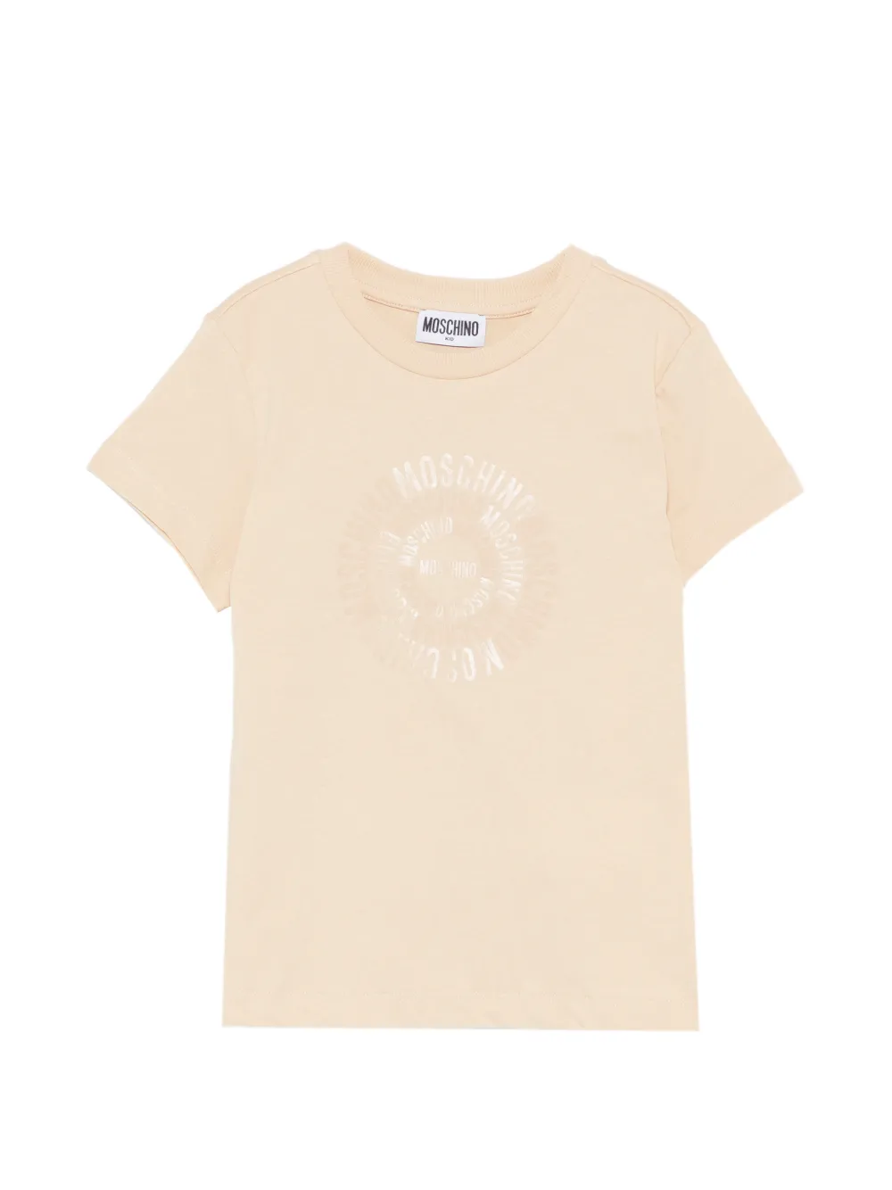 Moschino Kids round-neck logo T-shirt - Toni neutri