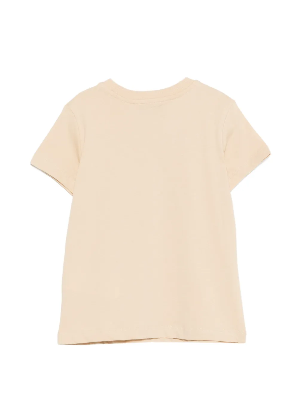 Moschino Kids T-shirt met ronde hals en logo Beige