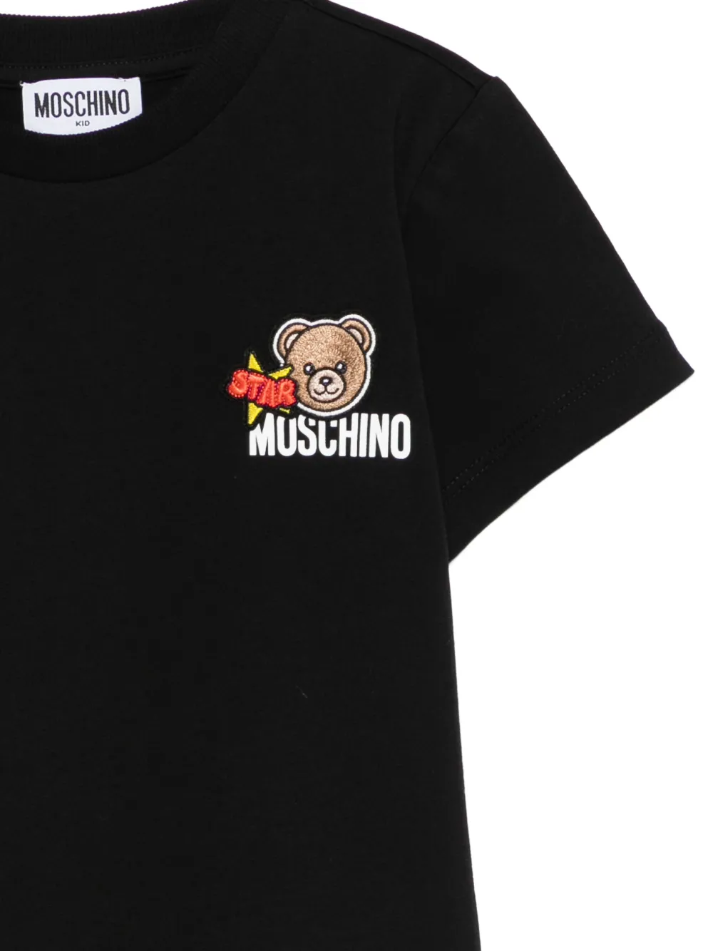 Moschino Kids T-shirt met borduurwerk Zwart