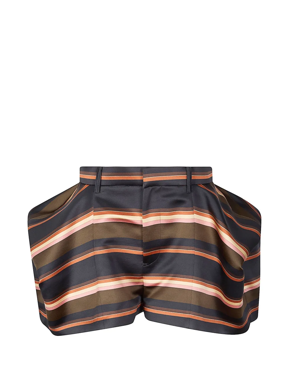 sacai horizontal-stripe shorts - Verde