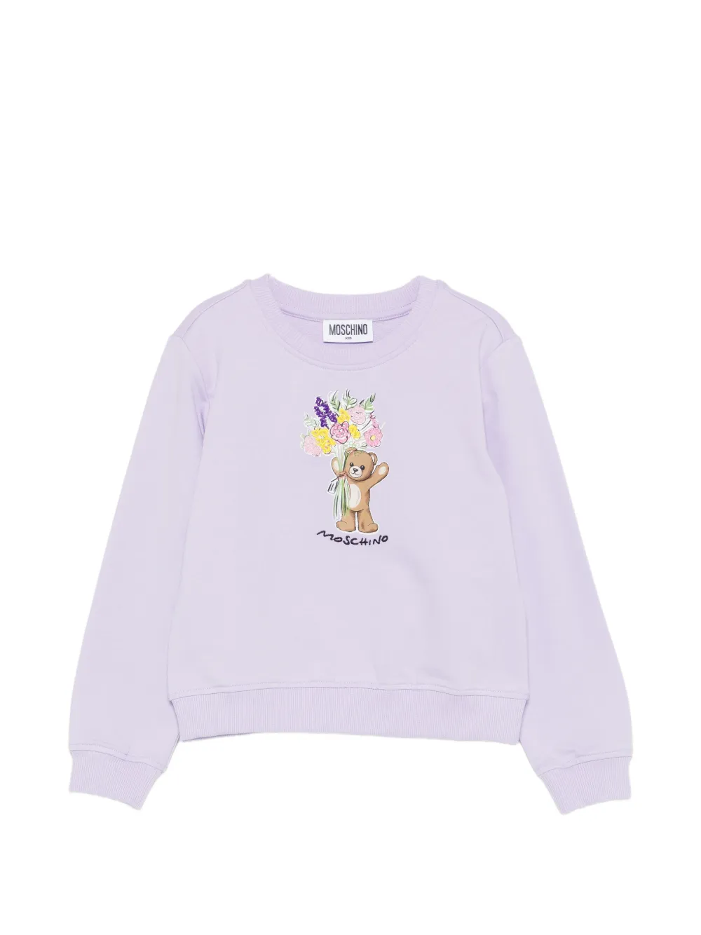 Moschino Kids floral teddy sweatshirt - Purple