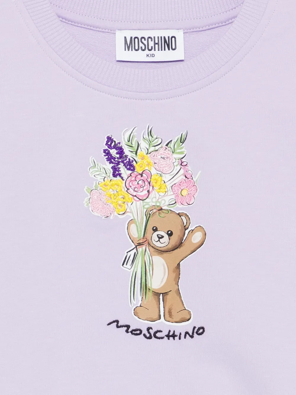 Moschino Kids Floral Teddy Sweatshirt - Purple 
