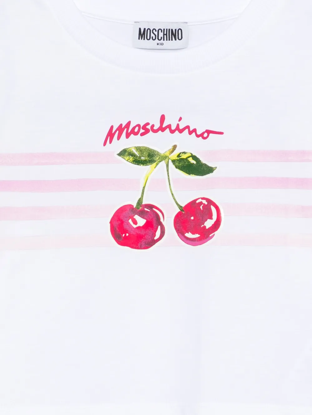 Moschino Kids T-shirt met kersenprint Wit