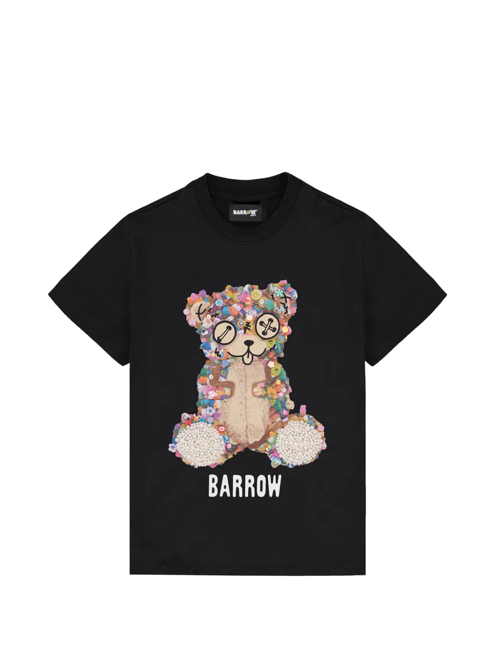 Barrow kids embroidery graphic T-shirt - Nero