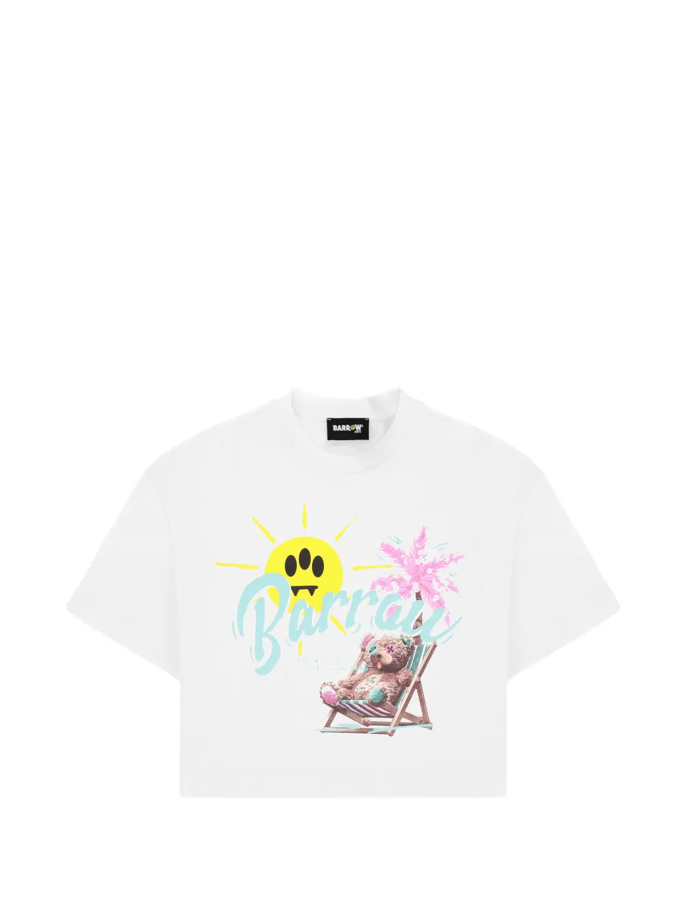 Barrow kids cropped T-shirt - Bianco
