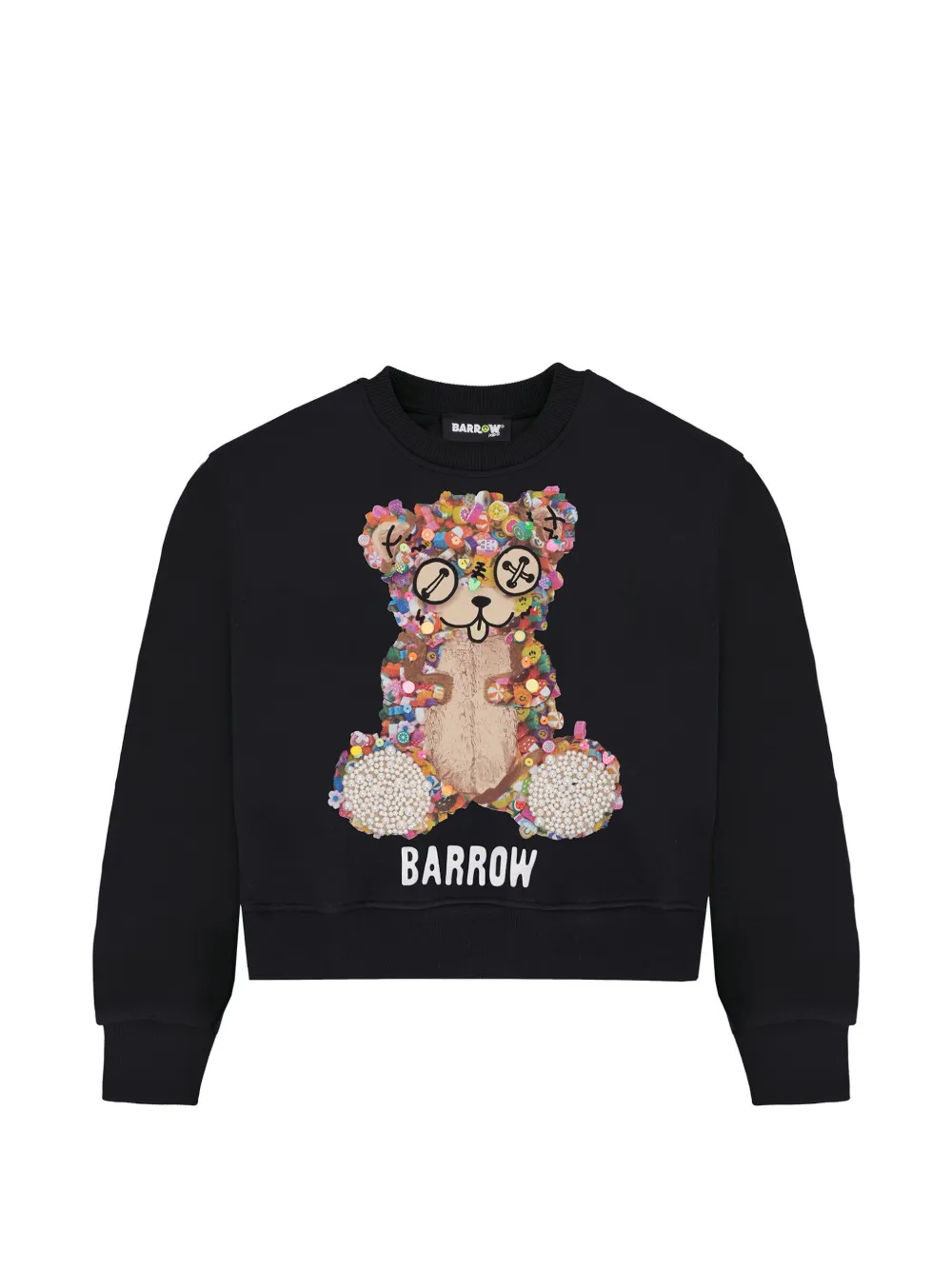 Barrow kids embroidery regular sweatshirt - Nero