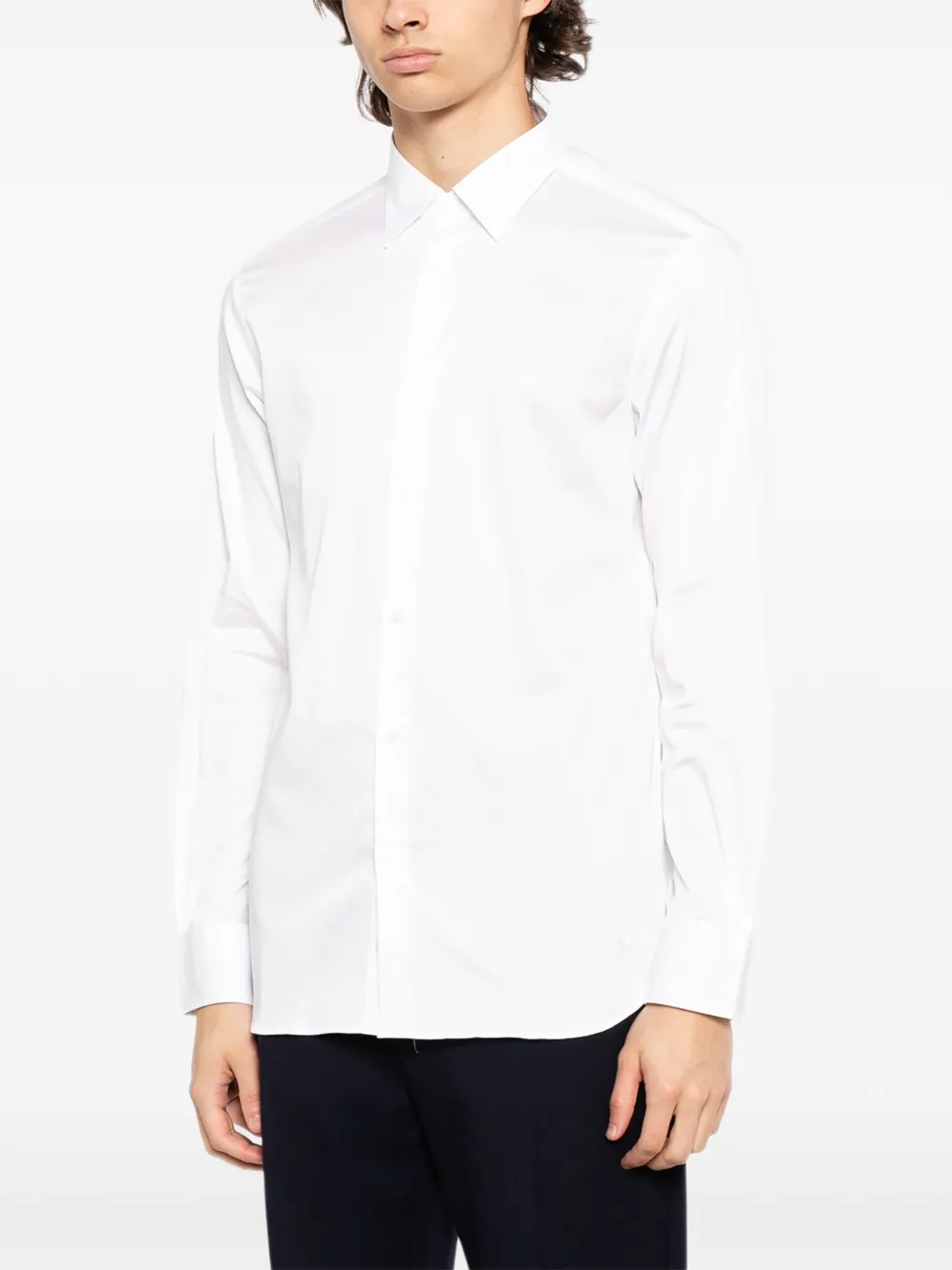 Emporio Armani Overhemd met geborduurd logo Wit