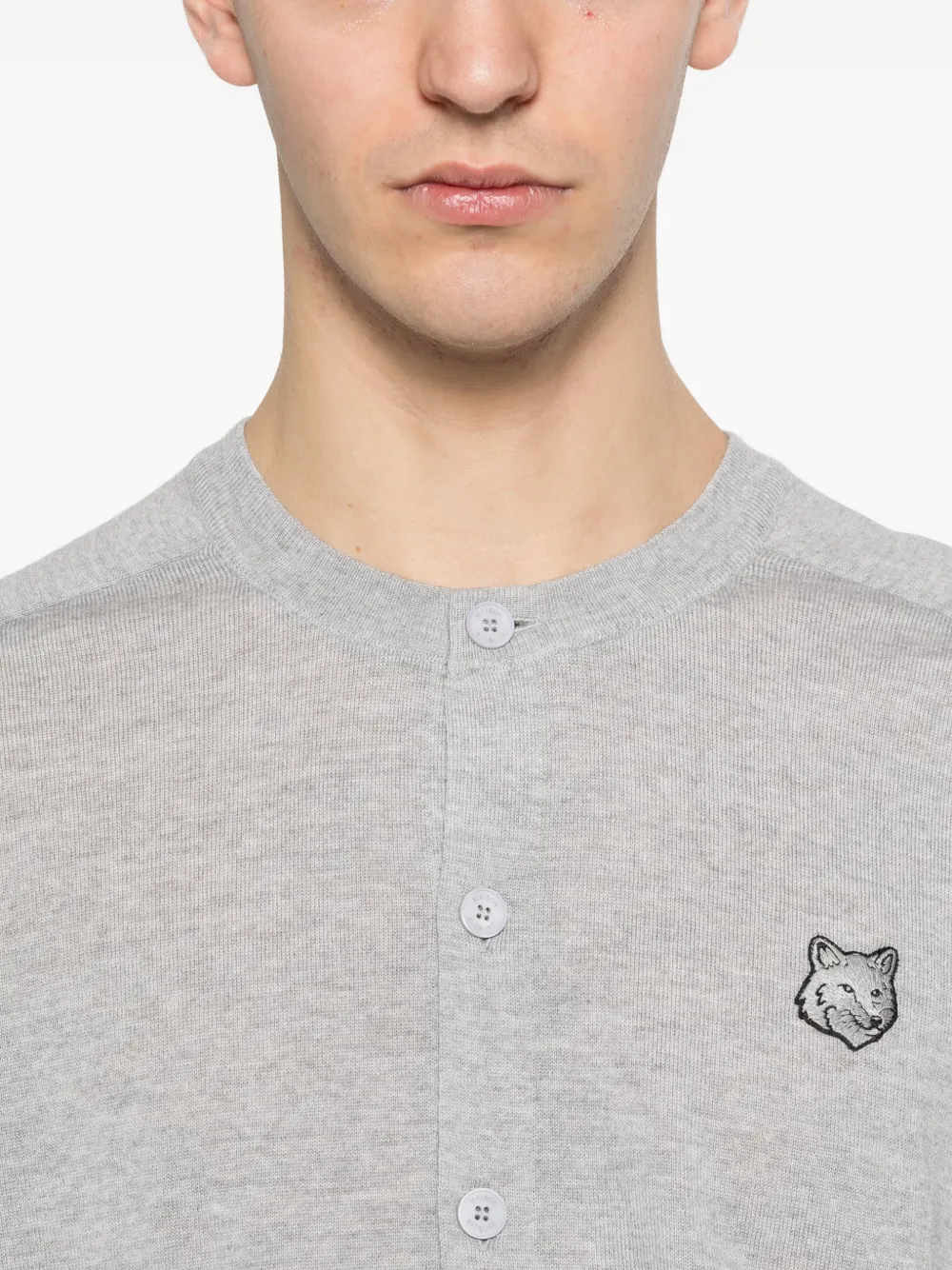 Maison Kitsuné Vest met borduurwerk en knopen Grijs