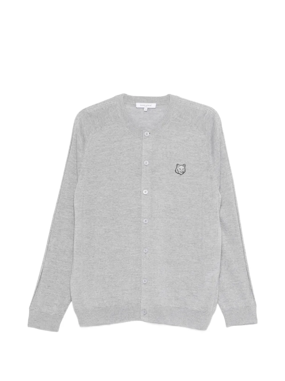 Maison Kitsuné embroidered buttoned cardigan - Grigio