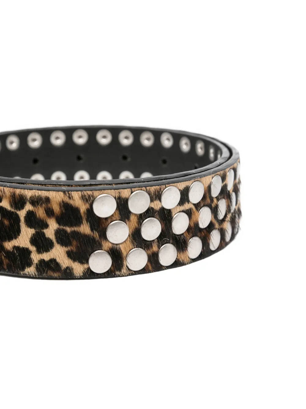  Golden Goose Leopard-pattern Studded Belt - Neutrals 