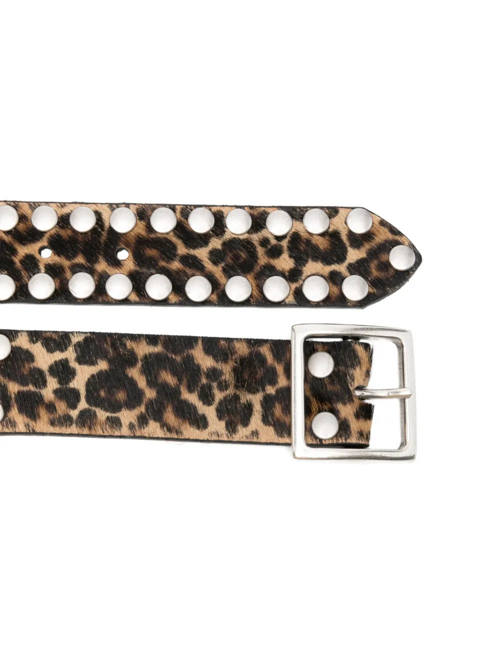  Golden Goose Leopard-pattern Studded Belt - Neutrals 