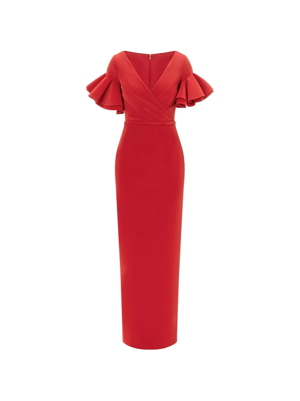 Rami Al Ali overlap ruffled maxi dress - Rosso