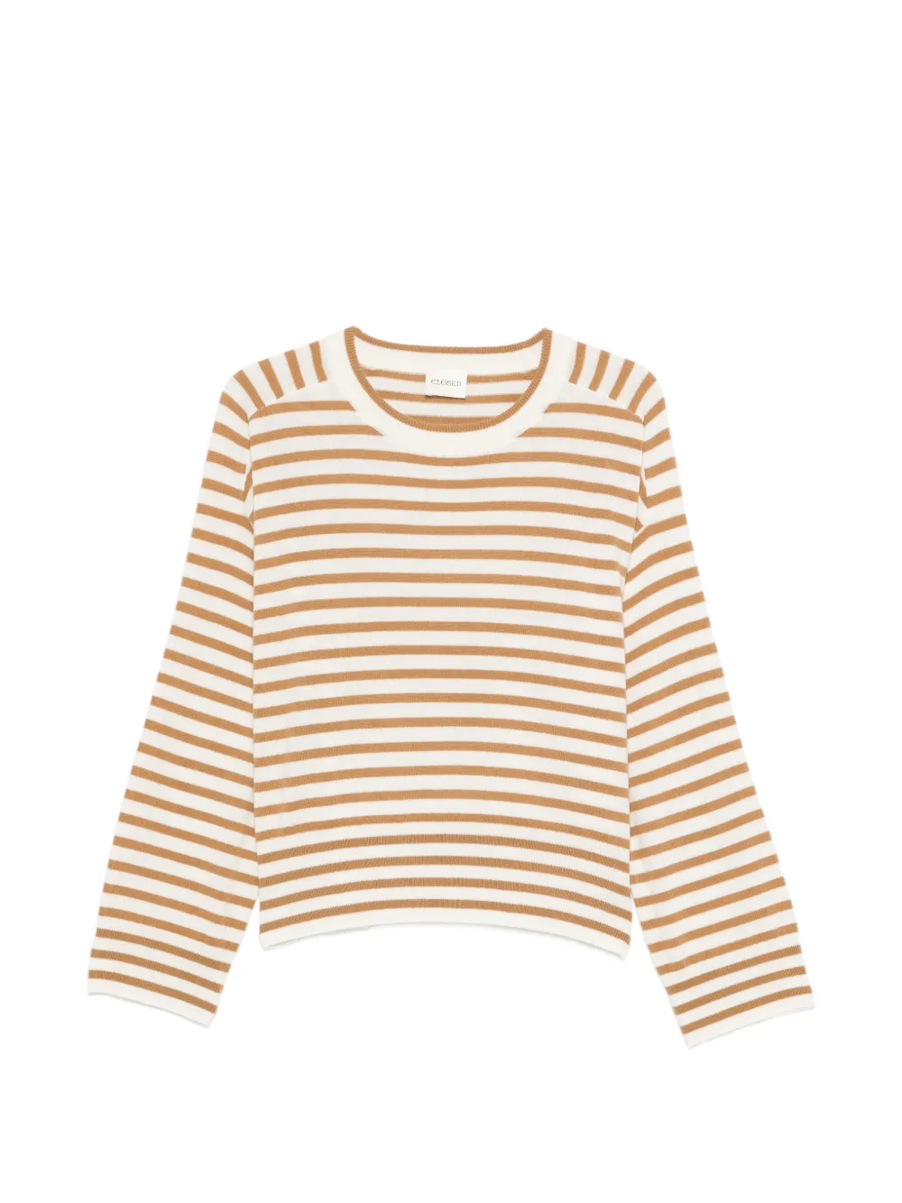 Closed striped cashmere sweater - Bianco