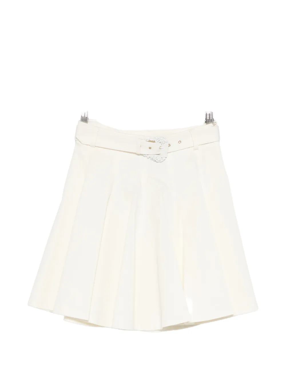 Versace Jeans Couture Pleated Belt Skirt In White
