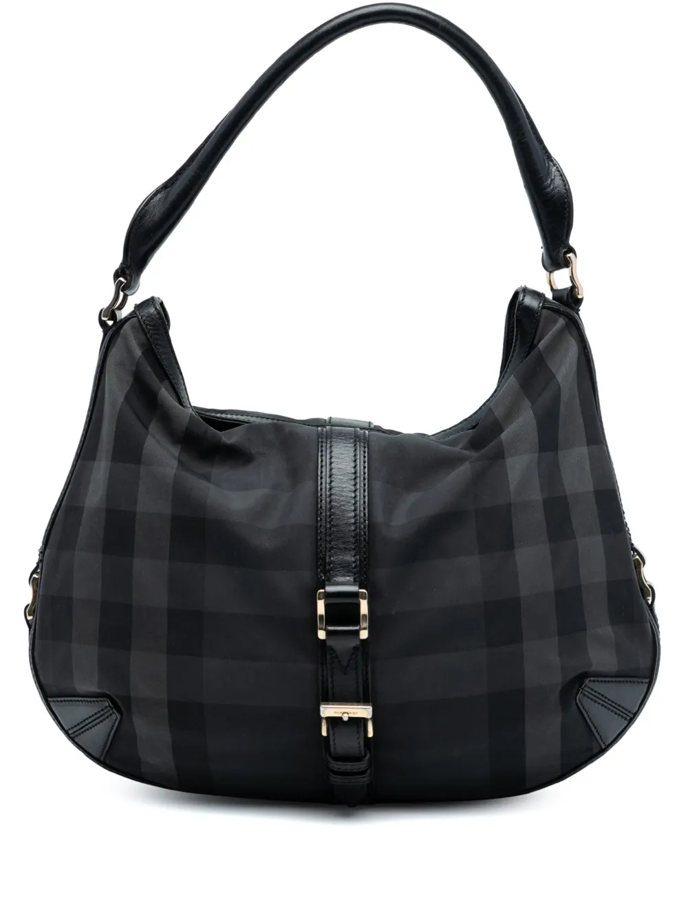 Burberry Pre-Owned 2000-2017 Grafton Check Nylon hobo bag - Nero