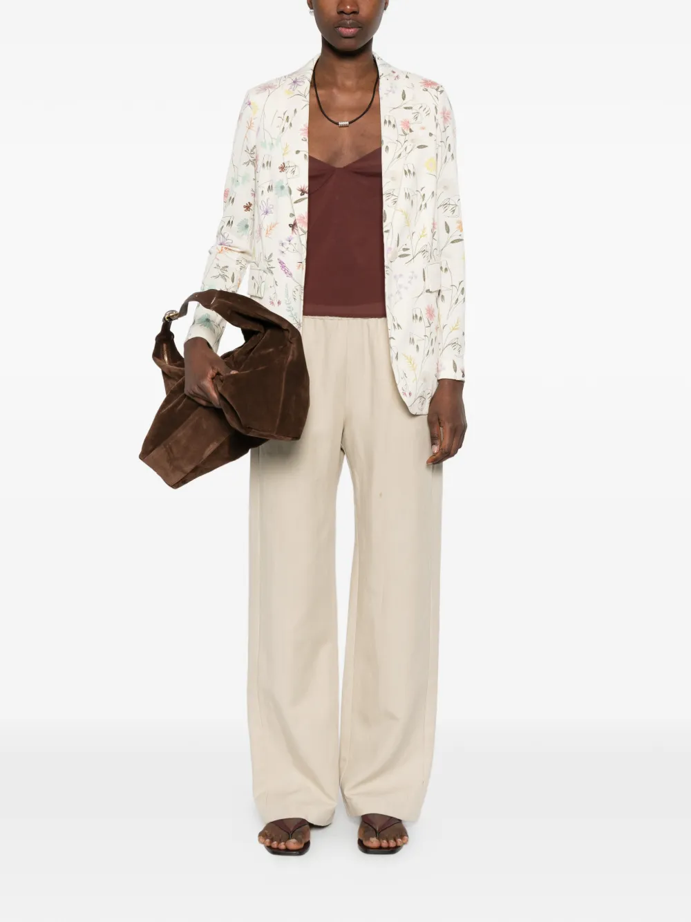  Circolo 1901 Floral-print Blazer - Neutrals 