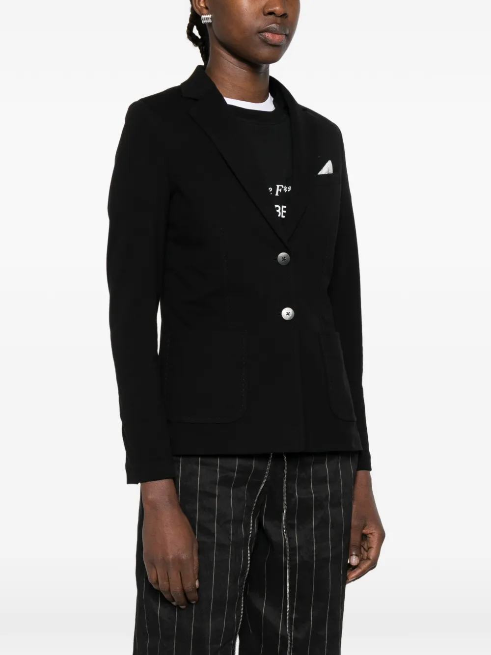  Circolo 1901 Single-breasted Blazer - Black 