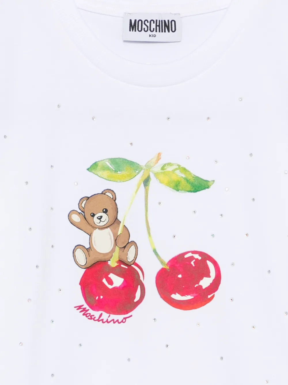 Moschino Kids T-shirt met kersenprint Wit