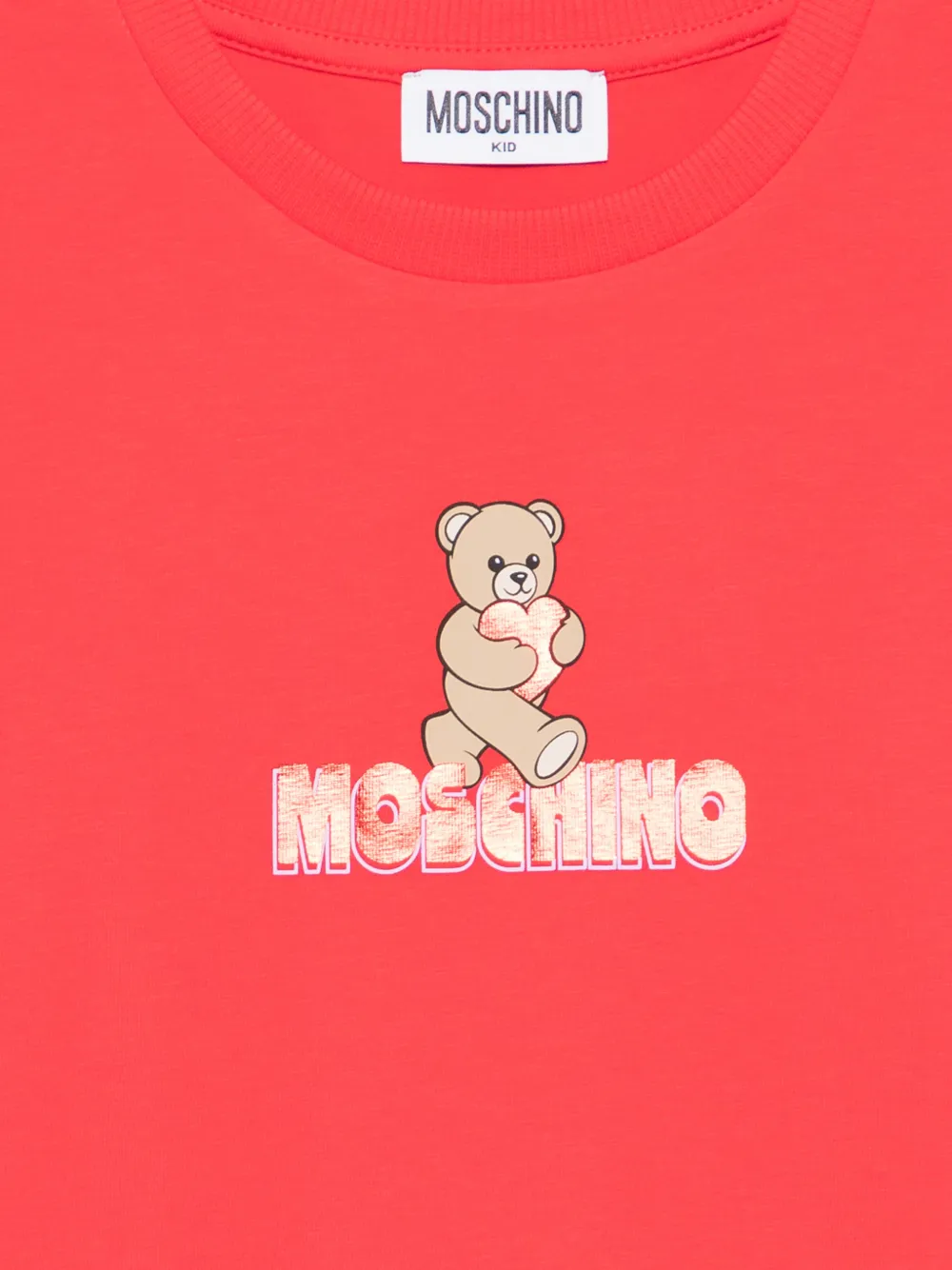Moschino Kids Teddy T-shirt met logo Rood