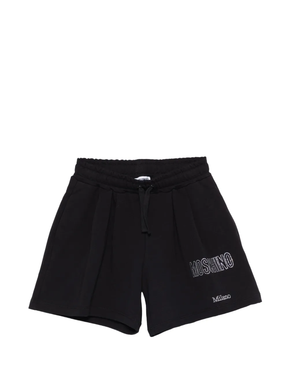 Moschino Kids logo drawstring shorts - Nero