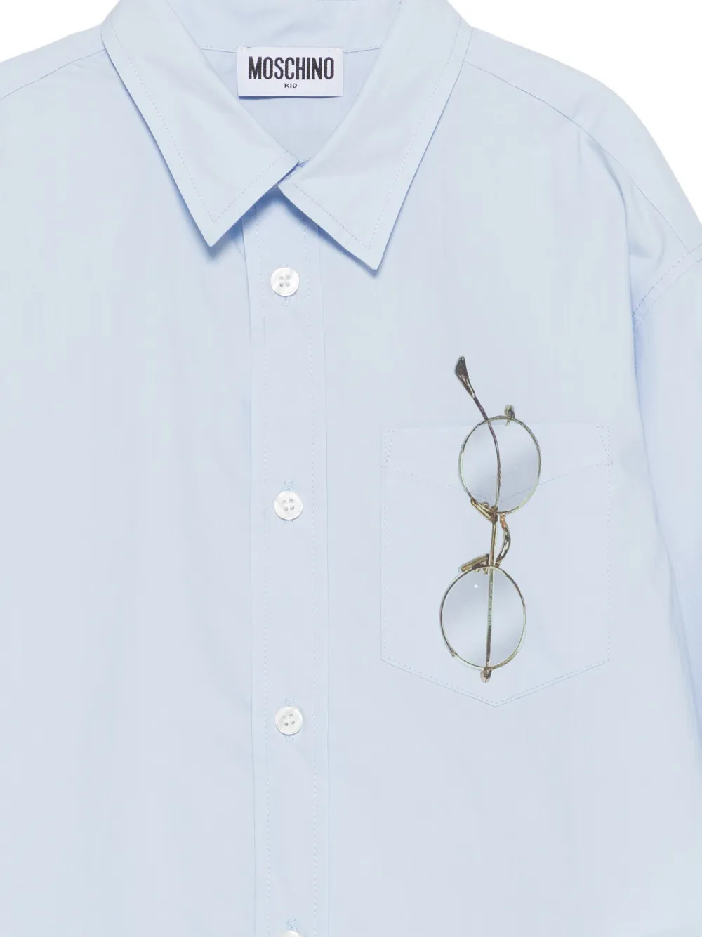 Moschino Kids Shirt met zak Blauw