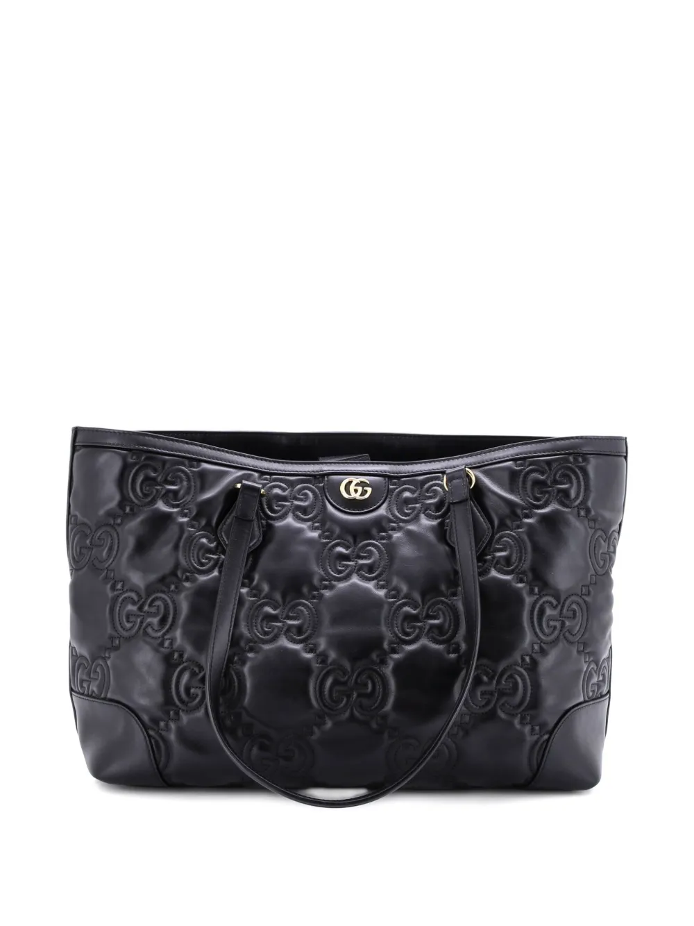 Gucci Pre-Owned Borsa tote Ophidia Open GG media in pelle matelassé - Nero