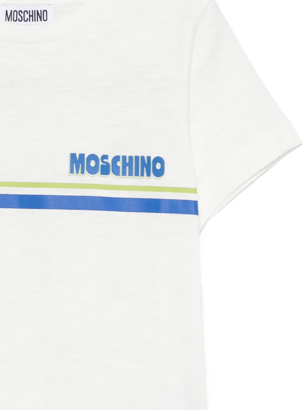 Moschino Kids T-shirt met gestreept detail Wit
