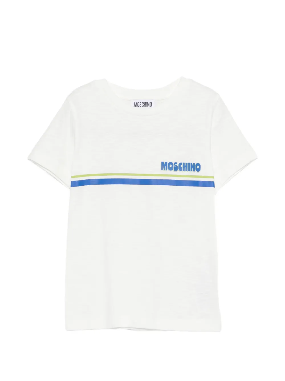 Moschino Kids striped-detail T-shirt - Bianco