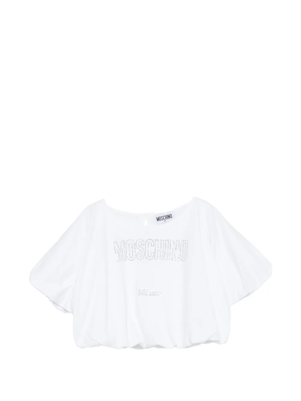 Moschino Kids logo-detail blouse - Weiß