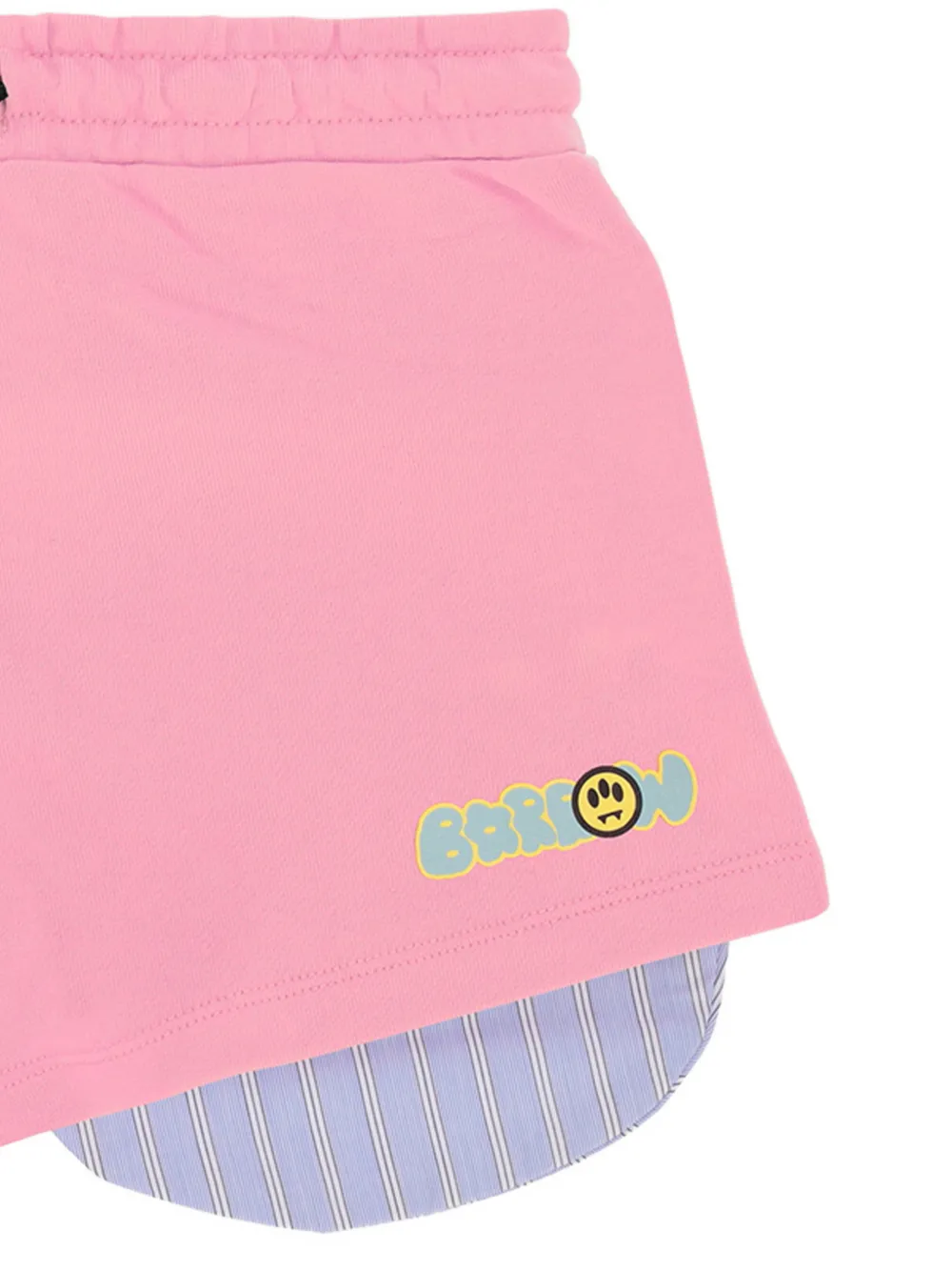 Barrow Kids Fleece Stripe Shorts - Pink 