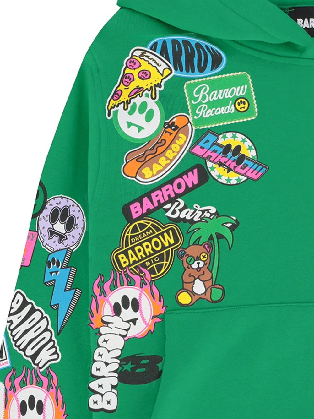 Barrow kids Fleece hoodie met grafische print Groen