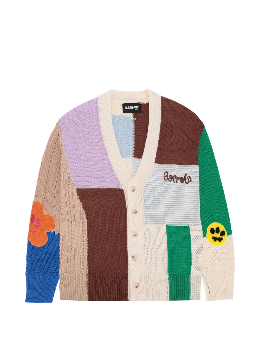 Barrow kids Cardigan con design patchwork - Toni neutri