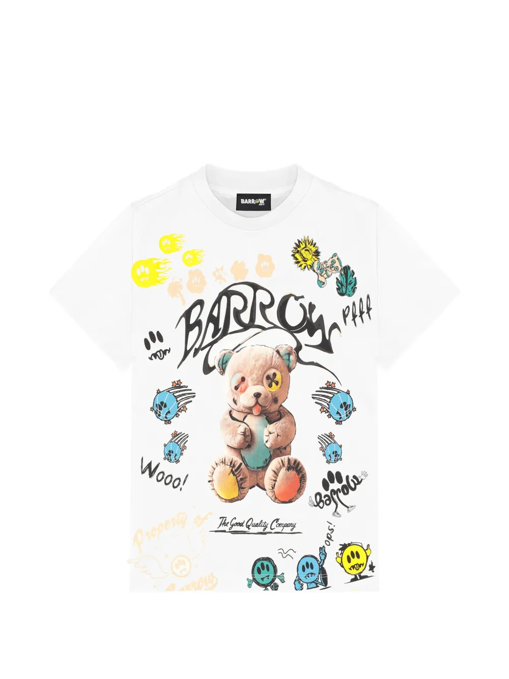 Barrow kids print-detail T-shirt - Bianco