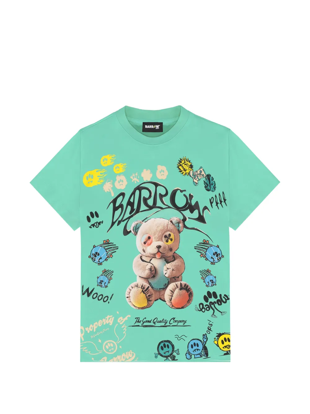 Barrow kids print-detail short-sleeve T-shirt - Verde
