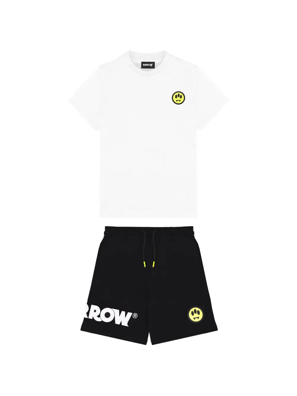 Barrow kids logo-detail round-neck shorts set - Bianco
