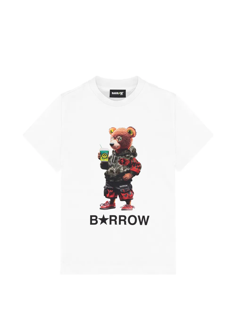 Barrow kids bear-graphic T-shirt - Bianco