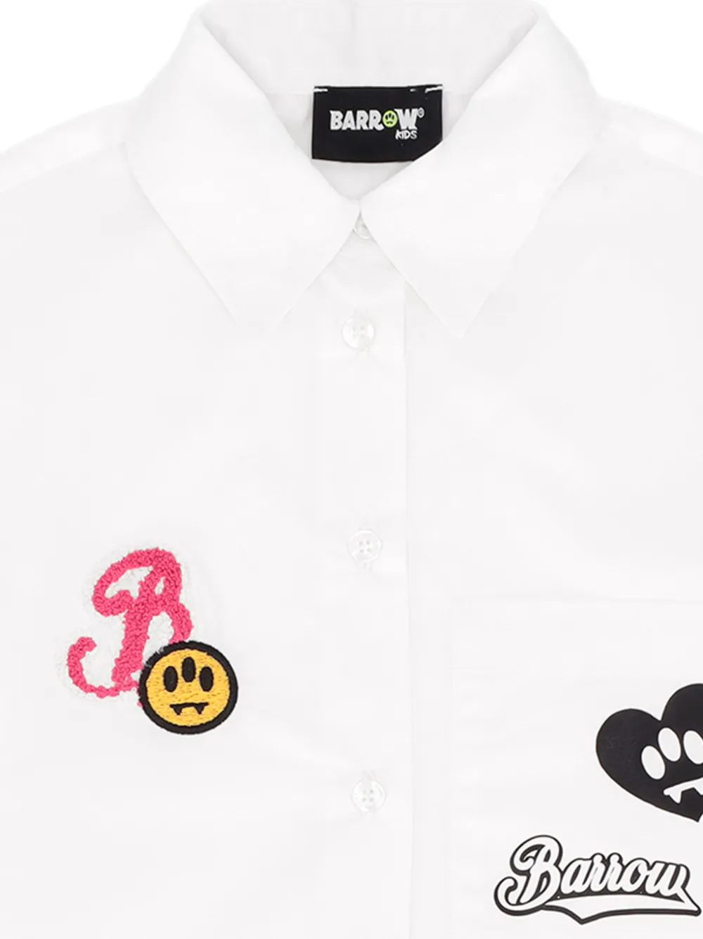 Barrow kids Popeline shirt met applicatie Wit