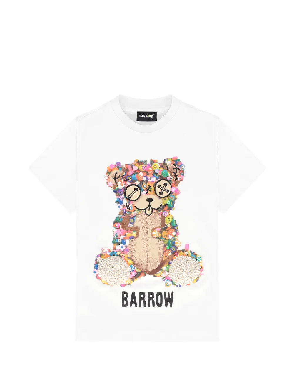 Barrow kids embroidered T-shirt - Bianco