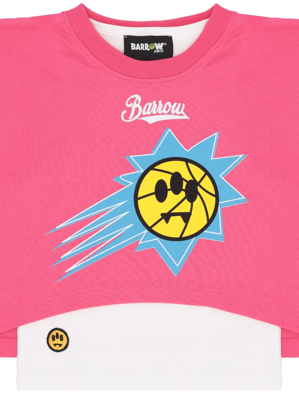 Barrow kids Geribbelde cropped T-shirt trainingspak Roze