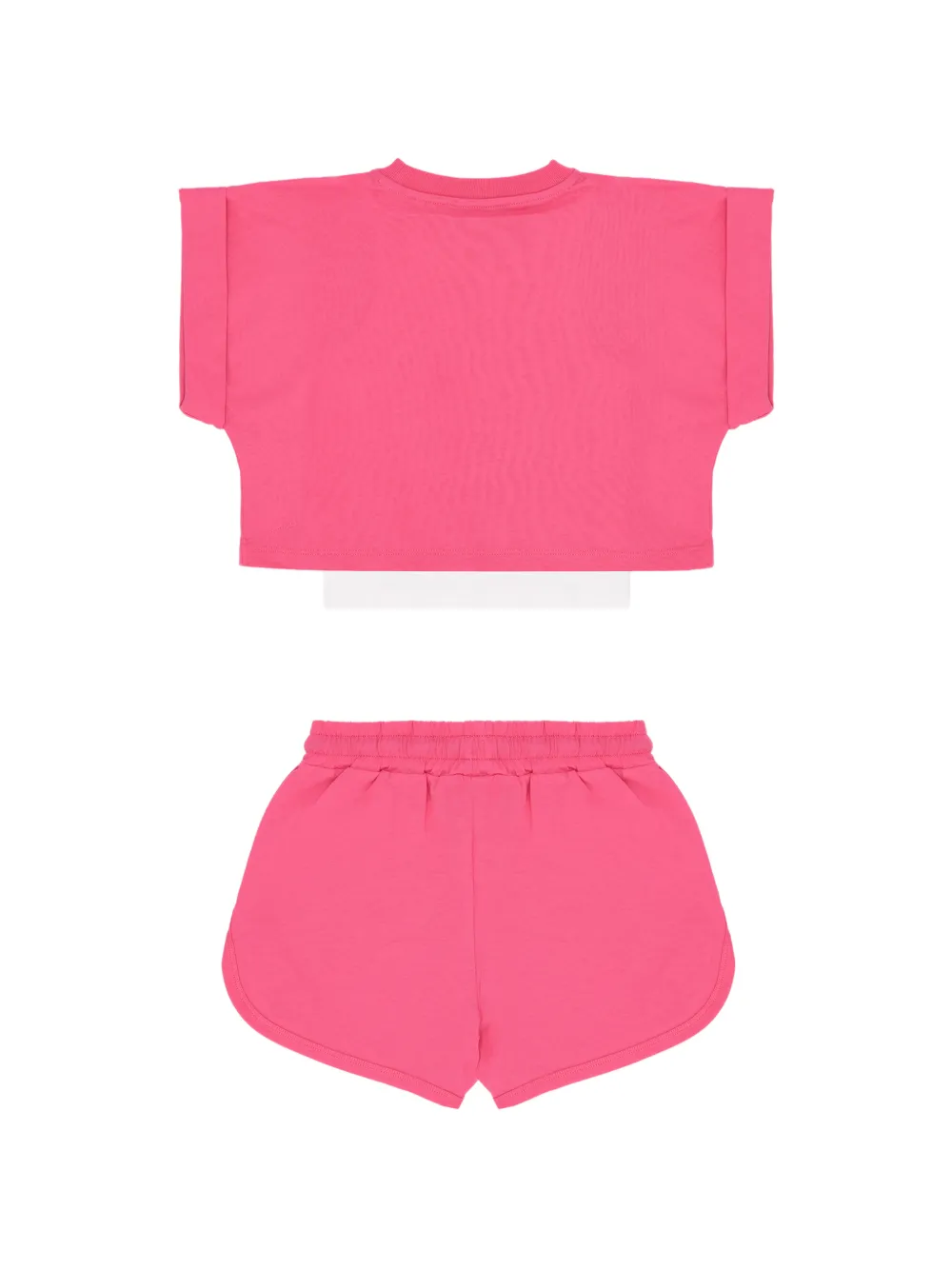 Barrow kids Geribbelde cropped T-shirt trainingspak Roze