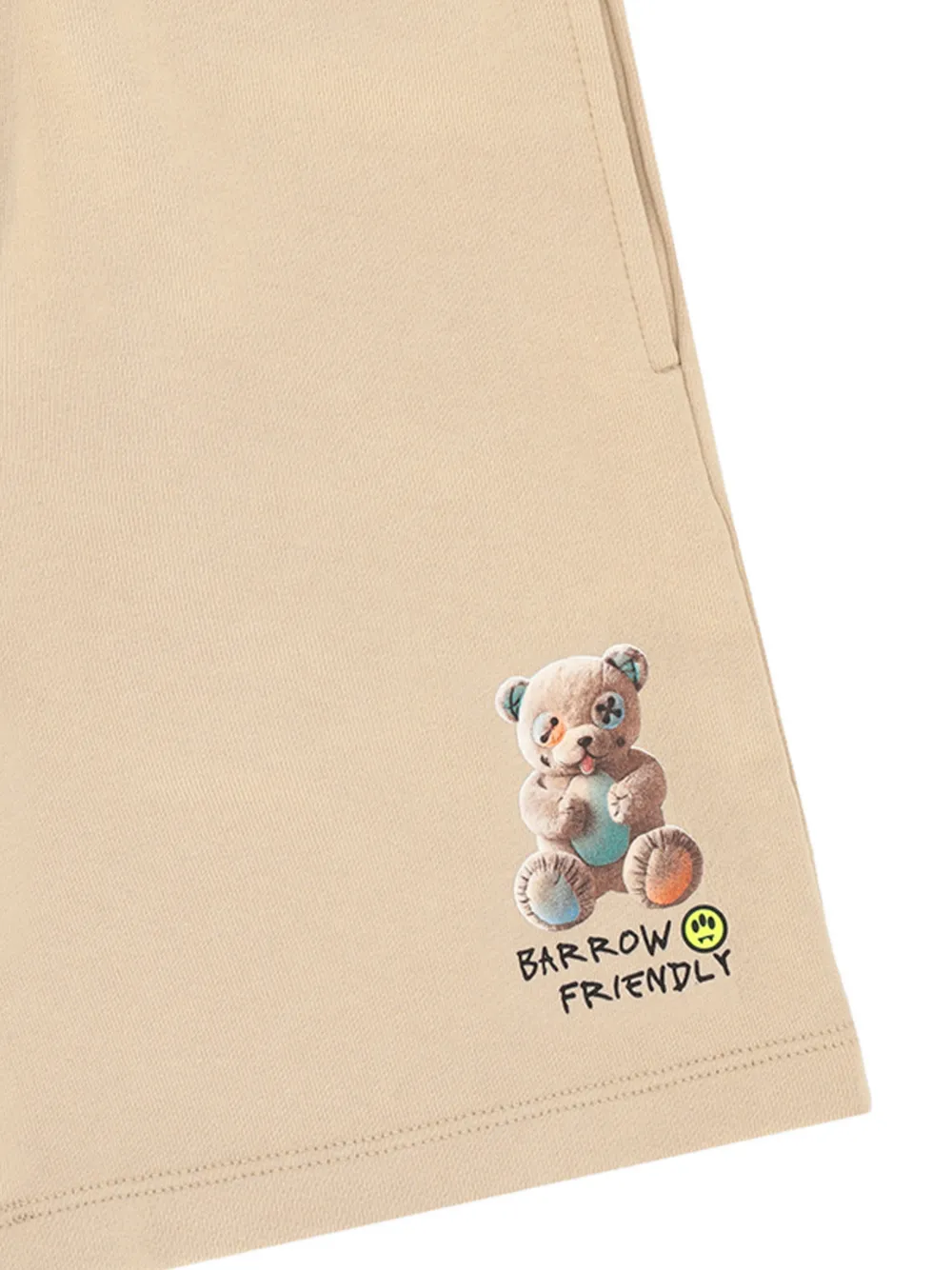 Barrow kids Shorts met trekkoord en print Beige