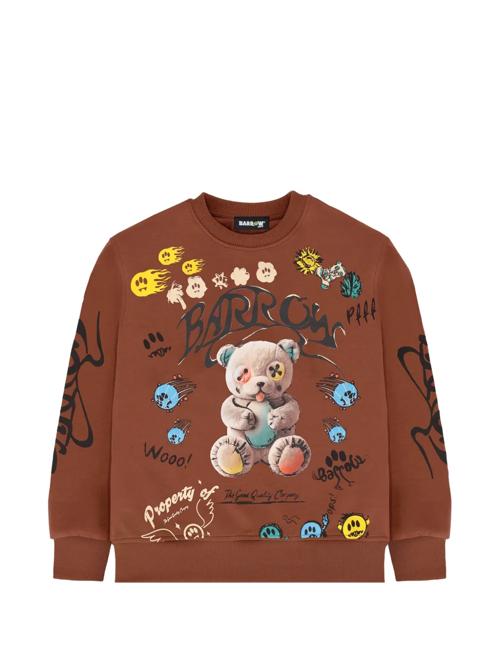 Barrow kids teddy-print sweatshirt - Marrone